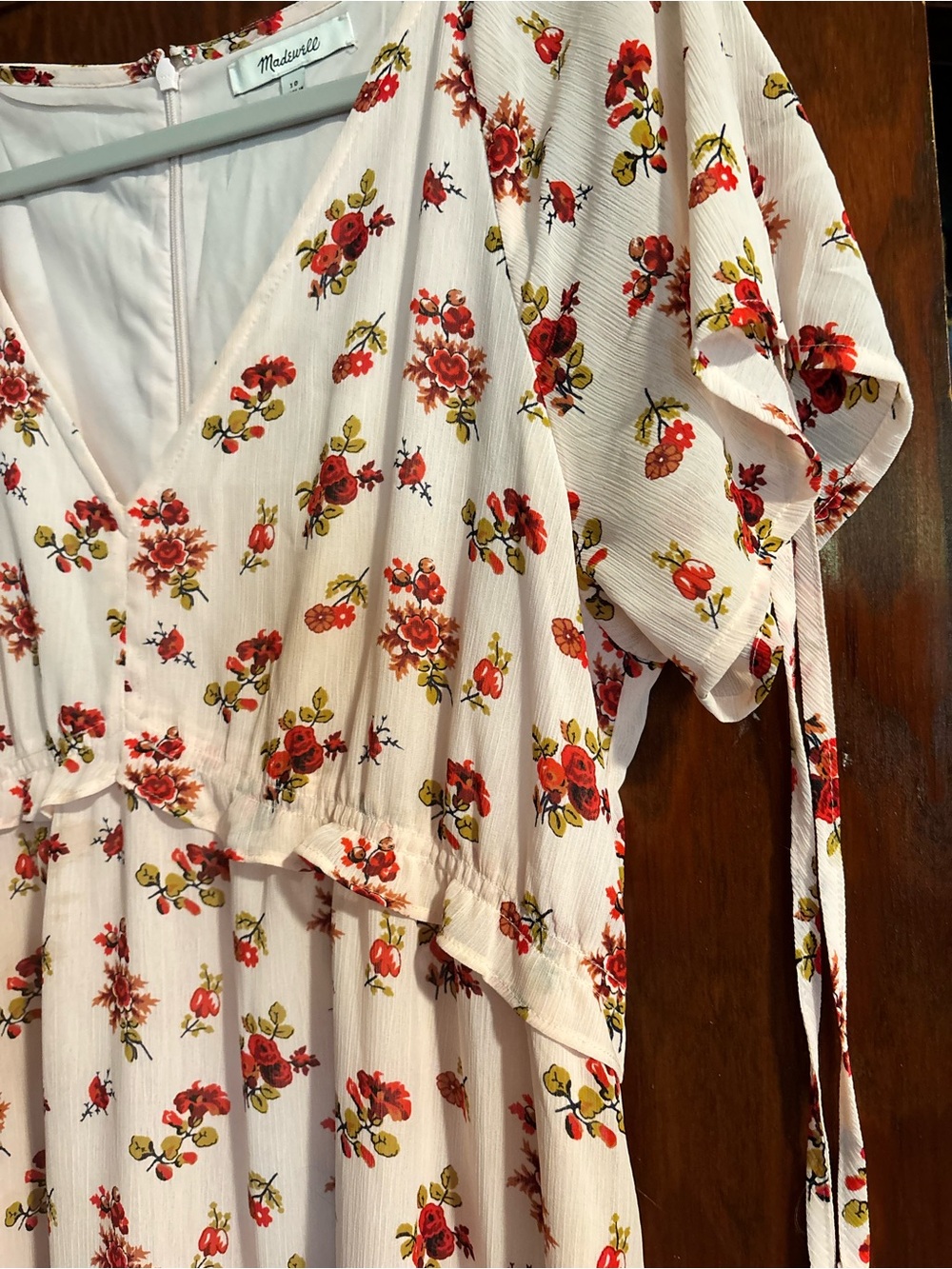 Madewell Light Pink Floral V-Neck Dress💕